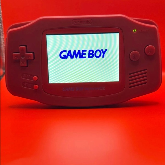 GBA - GameBoy Advance w/ Backlit Display & USB-C Rechargeable Battery Mod (Red) - Picture 1 of 3